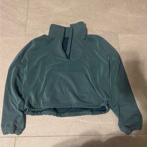 Lululemon green jasper softstream ribbed quarter zip